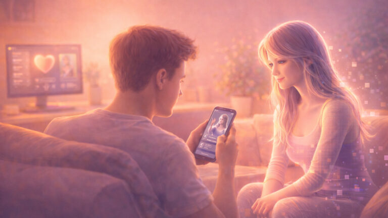 user creating their first AI girlfriend, process of personalization and emotional interaction