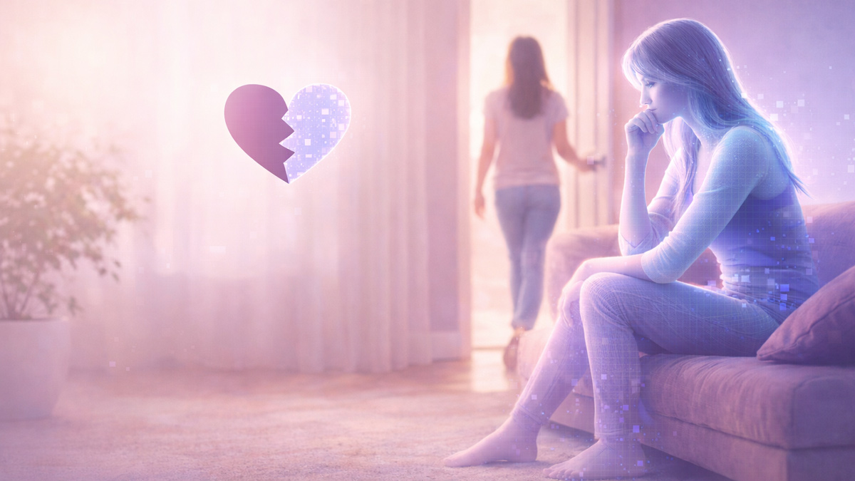 the contrast between human connection and AI companionship, highlighting what AI companions can and cannot replace emotionally.